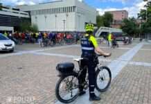 Mit dem Fahrrad auf Streife