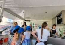 Kochbus und Team der Jugendzahnpflege bei der Villa Winzig zu Gast