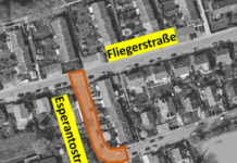 Kanalbaumaßnahme in der Esperantostraße, Kreuzungsbereich Fliegerstraße