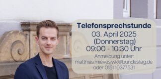 Telefonsprechstunde mit Matthias Mieves (SPD) am 03.04.2025