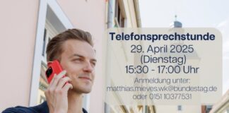 Telefonsprechstunde mit Bundestagsabgeordneten Matthias Mieves (SPD)