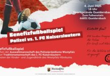 Benefizfußballspiel – Polizei-Auswahl trifft auf Traditionsmannschaft des 1. FC Kaiserslautern