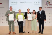AOK für Zertifikat zum audit berufundfamilie +vielfalt geehrt