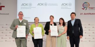 AOK für Zertifikat zum audit berufundfamilie +vielfalt geehrt