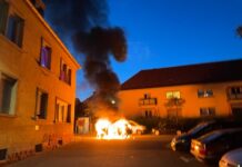 Pizza-Lieferdienst – Fahrzeugbrand