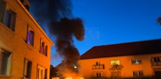 Pizza-Lieferdienst – Fahrzeugbrand