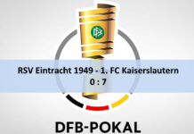 7:0 beim RSV Eintracht – FCK zieht in zweite Pokalrunde ein