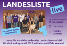 VOLT – Landesliste live kommt nach Kaiserslautern