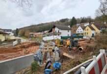 Brücke über den Eselsbach wächst und gedeiht