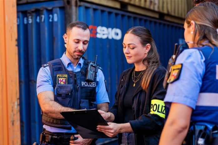 Polizistinnen und Polizisten im Einsatz.Fotohinweis: Polizei RLP/Melcher