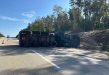 Tanklastzug kippt auf die A 6