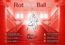 Traditioneller Rot-Weiß Ball