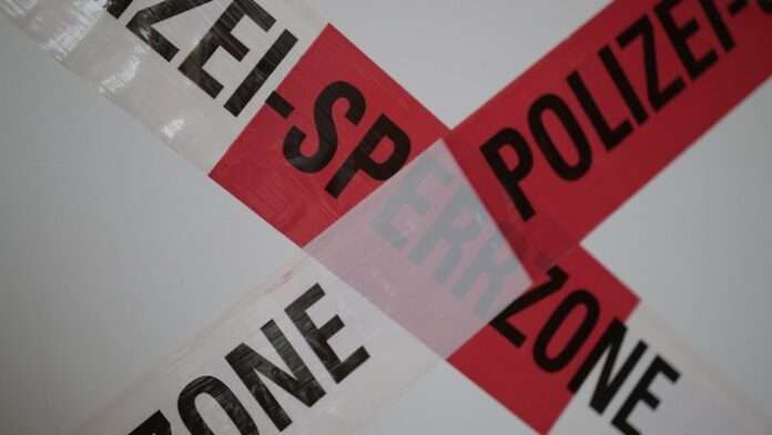 "Sperrzone" während der Übung in Landstuhl. Foto: PP Westpfalz